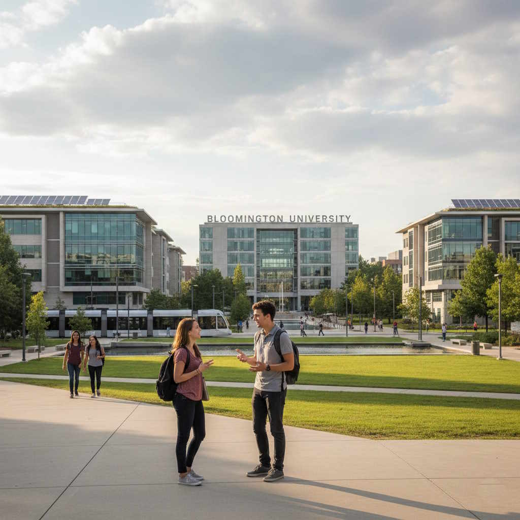 Students talking at Bloomington University